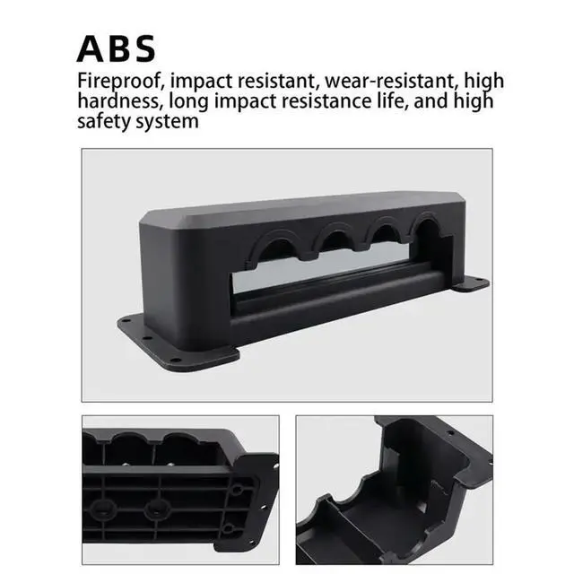 Alt view image 3 of 3 - 600A 4-Way Busbar Heavy Duty Power Distribution Block M10 Stud