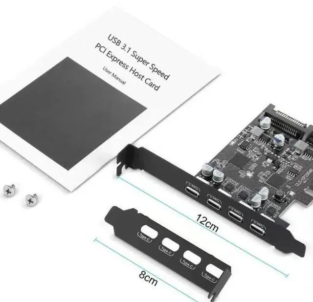 Main image of PCI-e Gen2 4x USB3.2 3.1 Card with Chip ASM3142 4-Port Type C Hub Internal Expansion Card Controller Adapter for Desktop PC