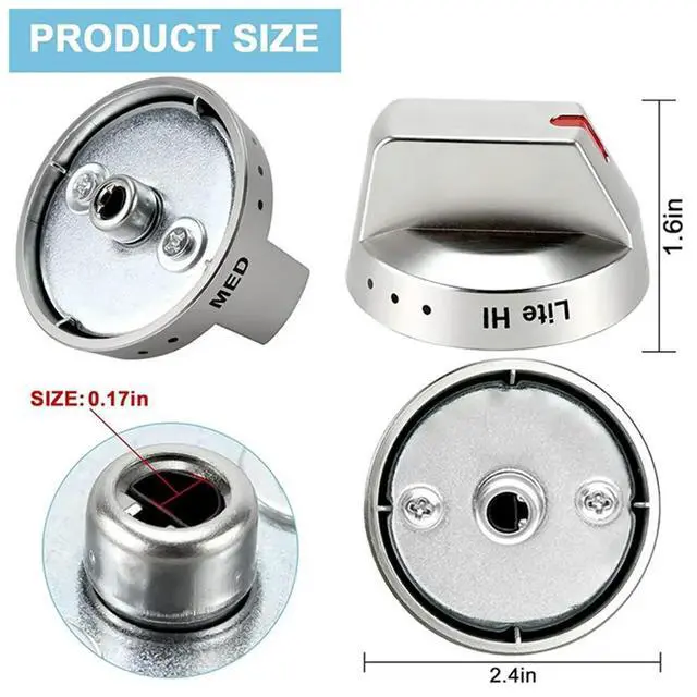 Alt view image 2 of 6 - DG64-00473A Burner Control Dial Knob Range Oven Replacement for Gas Range/Oven/Stove,Reinforcement Ring.5-Pack