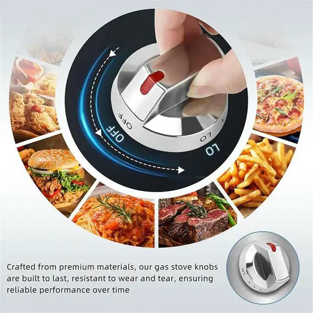 Alt view image 3 of 6 - DG64-00473A Burner Control Dial Knob Range Oven Replacement for Gas Range/Oven/Stove,Reinforcement Ring.5-Pack