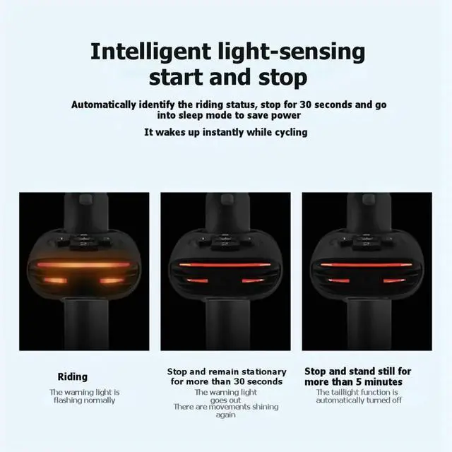 Main image of Bicycle Password Anti-Theft Alarm Taillight Alarm Waterproof Bike Brake Warning Light for Airtag