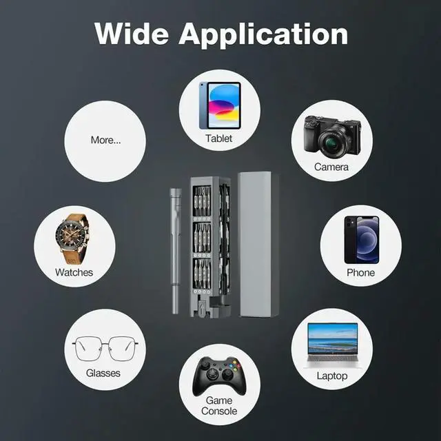Main image of 60-in-1 Precision Screwdriver Set with Pop-Up Magnetic Case, for Electronics, Phone, Computer, PC, Watch, Eyeglass