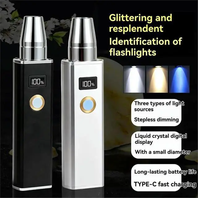 Alt view image 3 of 6 - Strong Light Three Light Sources Special Flashlight for Jade Professional Identification of Raw Stone Beeswax Jewelry A