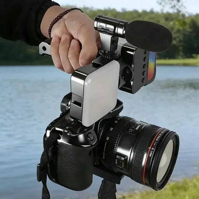 Alt view image 2 of 6 - 2025 Top Handle Cold Shoe Mount 1/4inch 3/8inch for LED Light Microphone Video Grip