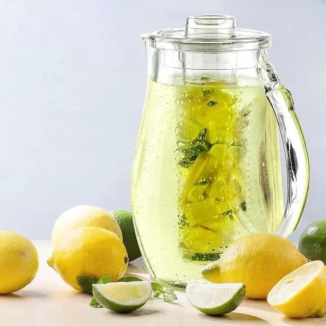 Alt view image 2 of 3 - Fruit Water Pitcher 2.5L with Removable Lid and Infuser Rod,Beverage Jug for Drinks, Lemonade, Juice and Iced Tea