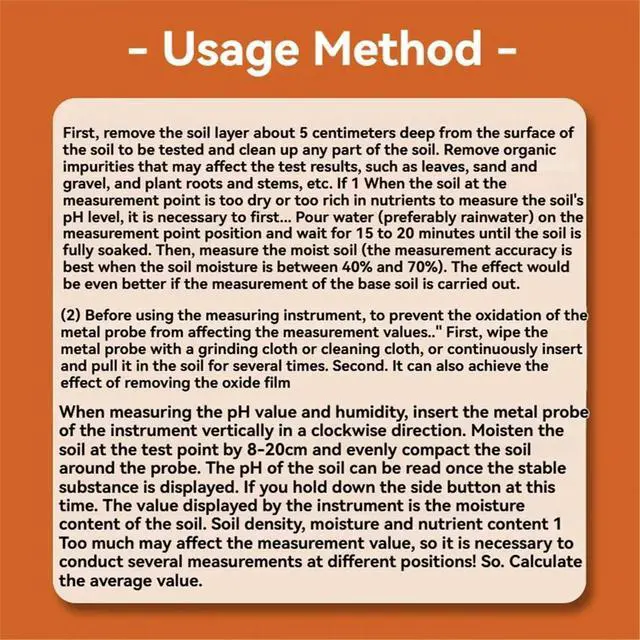 Alt view image 2 of 6 - Multifunctional Soil Tester 4 in 1 Digital Soil Temperature Humidity/PH/Light Intensity Detection for Orchard Garden