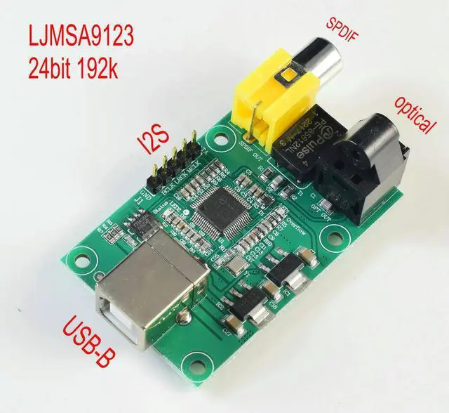 Alt view image 3 of 3 - LJMSA9123 USB to SPDIF optical I2S output 24BIT 192K