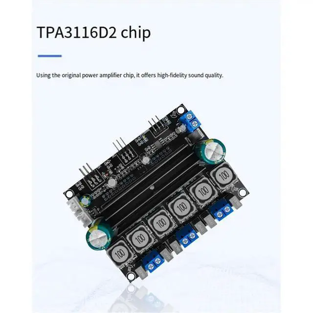 Alt view image 2 of 6 - DC10-25V TPA3116D2 Audiophile Digital Audio Amplifier Board 50Wx2 100W High Power 2.1 Channel Subwoofer with Cable