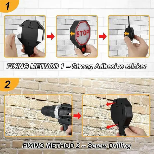 Alt view image 2 of 6 - Adjustable Garage Parking Sensor Aid with LED Indicators, Parking Assist Sensor with Dual Power Options US Plug