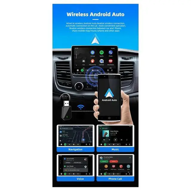 Alt view image 2 of 6 - 2in1 CarPlay Adapter for Android Auto Dongle Car ligent Systems AI Box with Wired CarPlay