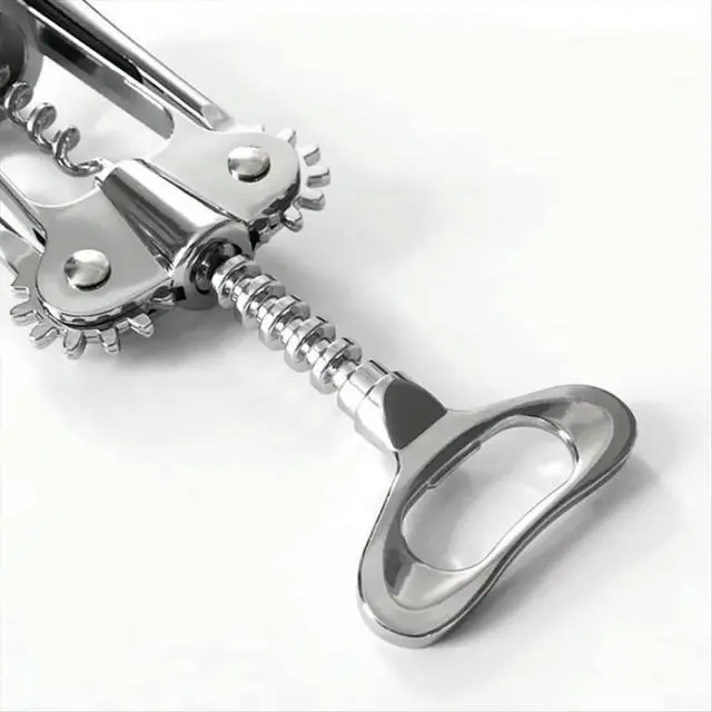 Alt view image 3 of 6 - Premium Zinc Alloy Wing Corkscrew - Multifunctional Wine and Beer Bottle Opener with Ergonomic Handle