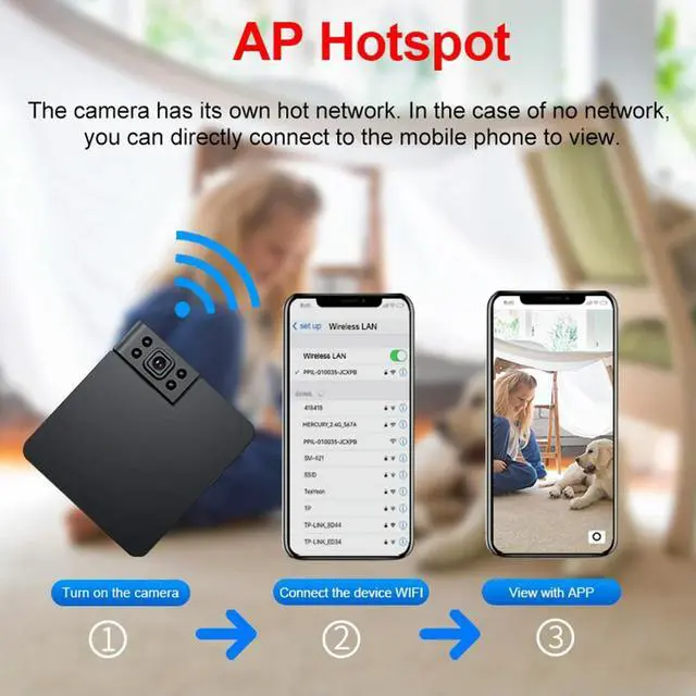 Alt view image 3 of 6 - Mini Camera Hidden CCTV Camera Connect to Phone Surveillance Security Video Record HD Night Vision