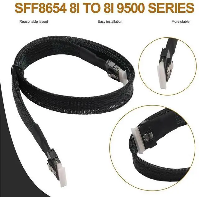 Alt view image 3 of 3 - High Speed PCIe 4.0 SlimSAS SFF8654 8i to 8i 9500 Series NVMe Availe Cable External Video Card Adapter 0.5M