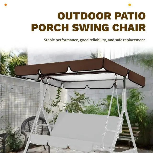 Alt view image 2 of 6 - Waterproof Replacement Canopy Cover for Outdoor Patio/Porch Swing Chairs, for 2/3 Seat Swing Chairs, Sunshade Canopy