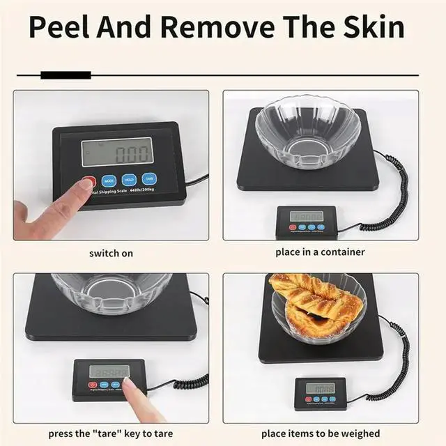 Alt view image 3 of 3 - High Precision LCD Display Postal Scales, Postage Scale 440Lb, 200 Kg/10 G For Packages Business Office Parcel Scales