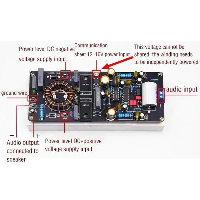 Alt view image 3 of 3 - UAD500W High-power Digital Amplifier Board 500W Mono Stage Hifi ClassD Amplifier Board low Distortion
