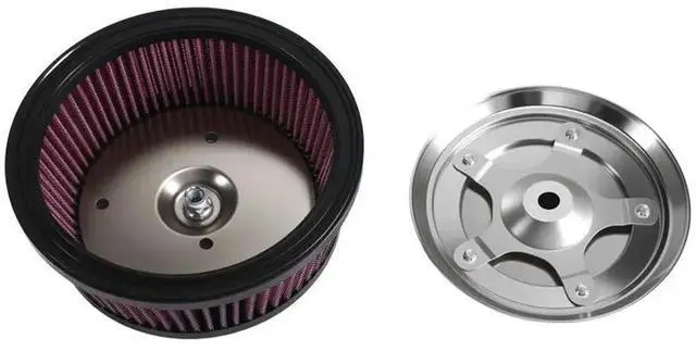 Alt view image 2 of 3 - Air Cleaner Cover 3-Hole Red Filter Replacement For Dyna Softail Touring Models