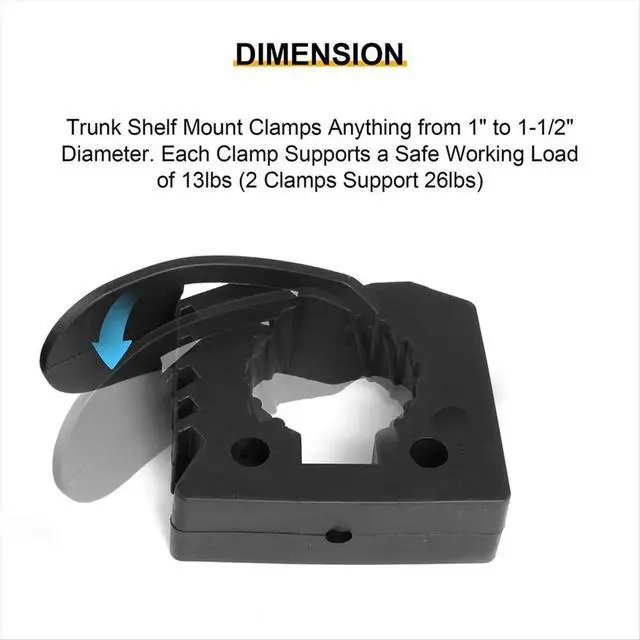 Alt view image 2 of 6 - 4 Pcs Quick Release Rubber Clamp Fist Mount Clamps Mounting Kit 1-1/5inch to 1-1/2inch Diameter Tool Handles for Trucks