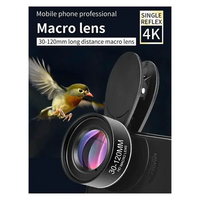 Alt view image 3 of 4 - 4K HD Phone Lens 30-120mm Macro Lens Long-Distance Shot CPL Star Filter Mobile Phones Accessories