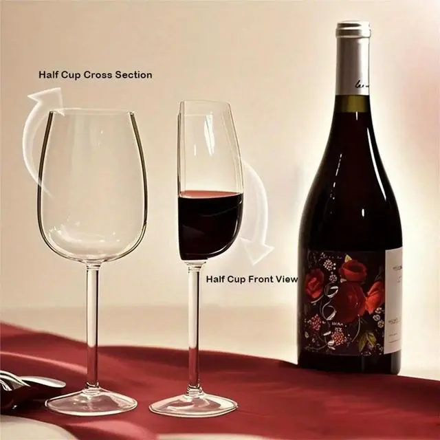 Alt view image 2 of 3 - 2PCS 220ML Wine Glass Set Style Half Red Wine and Champagne Glasses Glass Suitable for Home Gathering