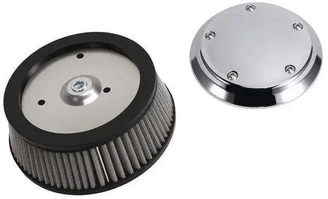Main image of For Dyna Softail Touring Compatible Chrome Air Cleaner Cover 3-Hole Design& Gray Filter Included