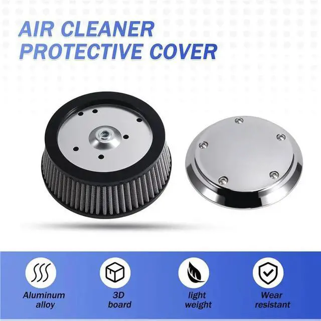 Alt view image 3 of 3 - For Touring Dyna Wide Glide FXDWG Air Cleaner Outer Cover& 6-Hole& Gray Filter Kit