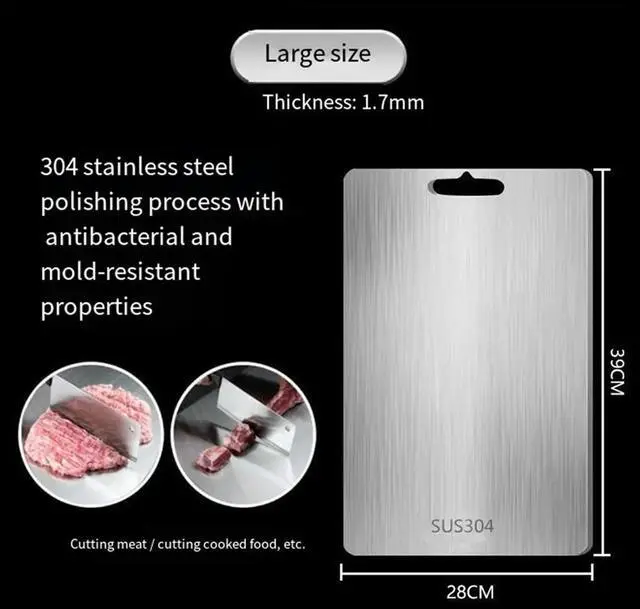 Main image of 316 Stainless Steel Kitchen Cutting Board Mildew Household Kitchen Kneading Panel Low Noise Cutting Board 39x28cm