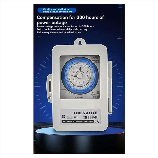 Main image of TB388R Mechanical 24 Hours Timer Switch IP53 Programmable Electrical Timer Switch Box AC100-240V 15 Minutes Interval