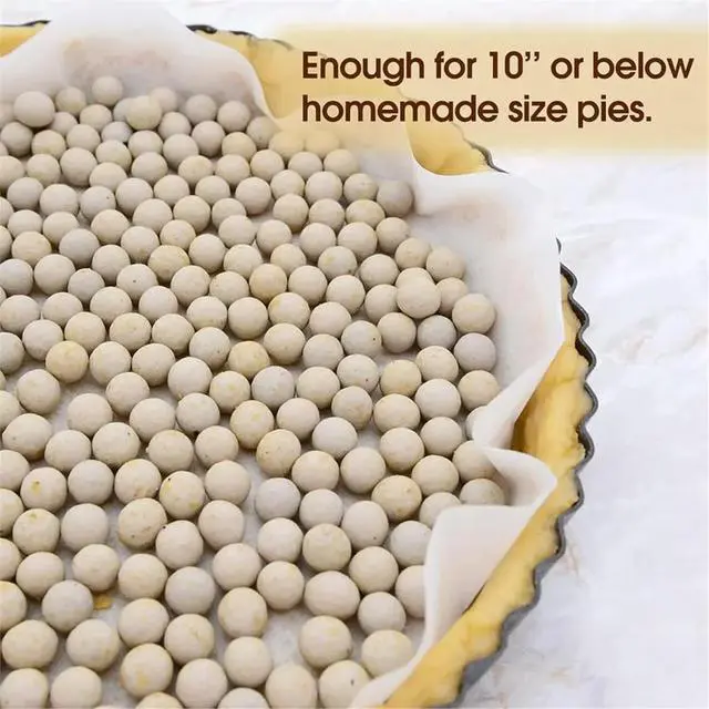 Alt view image 3 of 6 - 2.2 LB Pie Weights for Blind Baking, Ceramic Blind Baking Pie Weights Beads for Crust Natural Ceramic Stoare