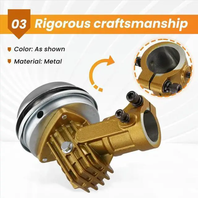 Alt view image 3 of 6 - Lawn Mower Work Head Universal Anti-Entanglement Heat Dissipation Gearbox 28 Tubes 9 Teeth Lawn Mower Accessories