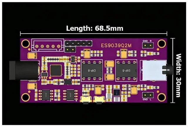 Alt view image 3 of 3 - ES9039Q2M Decoding Board I2S Input ES9039 Asynchronous USB Module OPA1642+OPA1612 Can Be Paired With Italian Interface