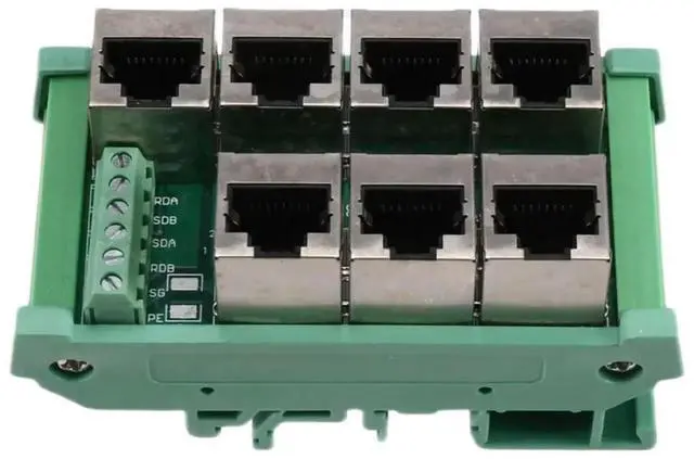 Alt view image 3 of 3 - RJ45 Male/Female Connector to 7-Pin RJ45 Connector, Network Adapter Terminal Block, Breakout Module for Wiring Test