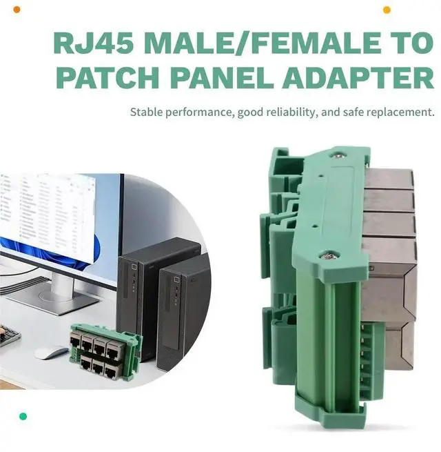 Alt view image 2 of 3 - RJ45 Male/Female Connector to 7-Pin RJ45 Connector, Network Adapter Terminal Block, Breakout Module for Wiring Test