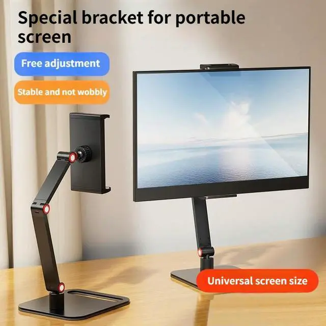 Alt view image 2 of 3 - Monitor l Stand Mount Mobile Phone Tablet PC Pad Support Arm Desk Holder Stand Screen Display Vertical Base Bracket