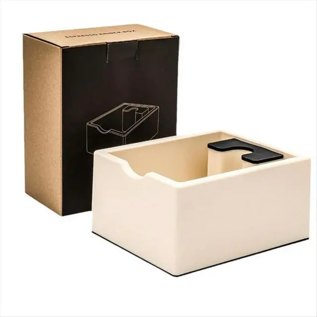 Alt view image 2 of 3 - Anti Slip Espresso Coffee Grounds Waste Box Coffee Grounds Box Coffee Grounds Bucket Coffee Grounds Knock Box Grey