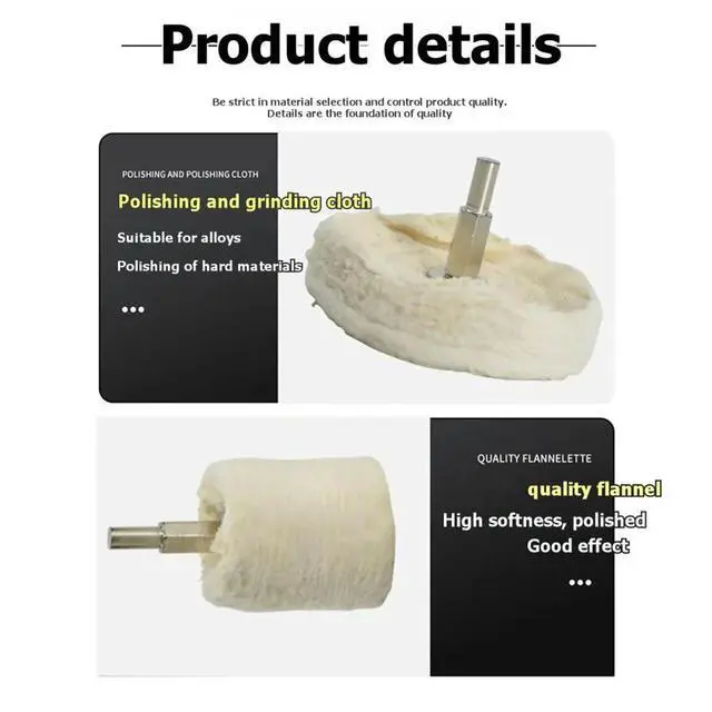 Alt view image 2 of 3 - 11 Pcs Buffing Wheel for Drill Buffer Multi-Specification Buffing Pad Polishing Wheels Kit for l Glass Wood Etc