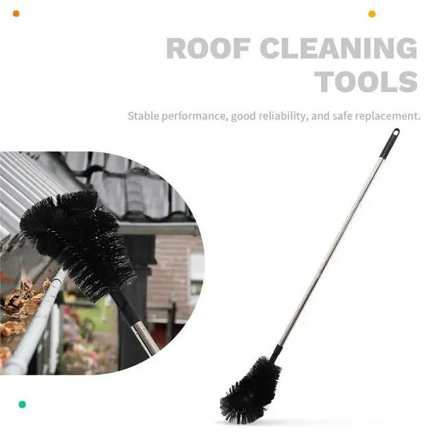 Alt view image 2 of 3 - Nine-Section Splicing Rod with Grooved Brush Kit Roof Cleaning Tools Easy Remove No Climbing Required Brush Length 298cm