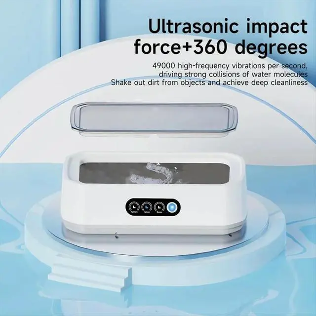 Alt view image 2 of 3 - Ultrasonic Cleaning Machine Glasses Cleaning Machine Capacity 650ML Jewelry Braces Professional Cleaner EU Plug