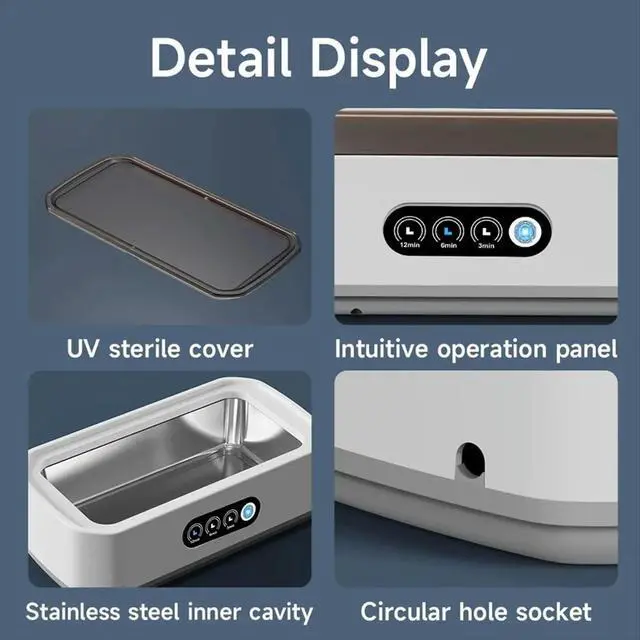 Alt view image 3 of 3 - Ultrasonic Cleaning Machine Glasses Cleaning Machine Capacity 650ML Jewelry Braces Professional Cleaner EU Plug