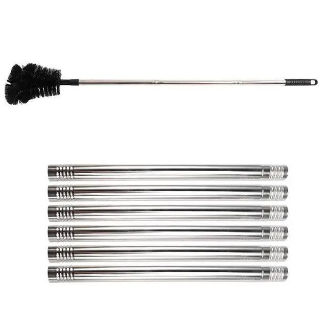Alt view image 3 of 3 - Nine-Section Splicing Rod with Grooved Brush Kit Roof Cleaning Tools Easy Remove No Climbing Required Brush Length 298cm