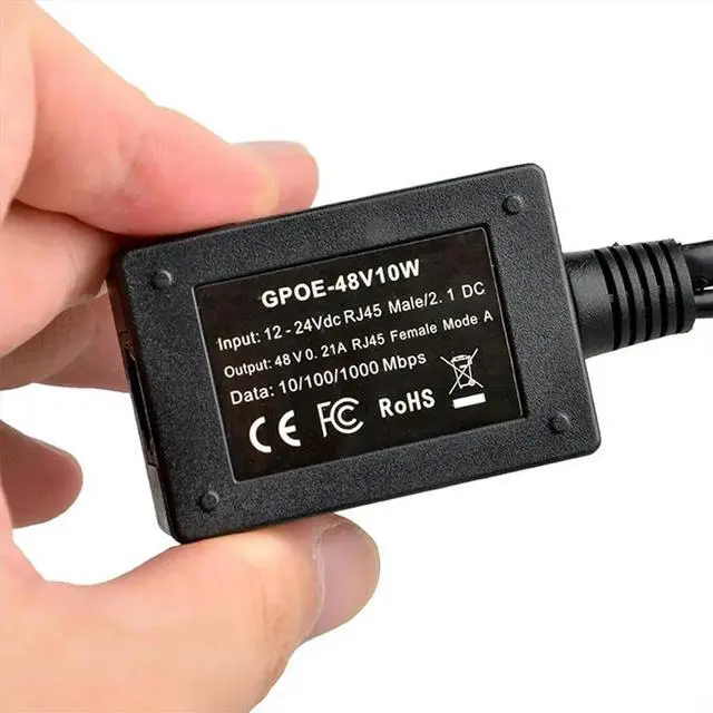 Main image of GPOE-48V10W PoE Converter Gigabit 12-24V to 48V Output Splitter for 802.3af or 48V Devices and Solar to PoE Conversion