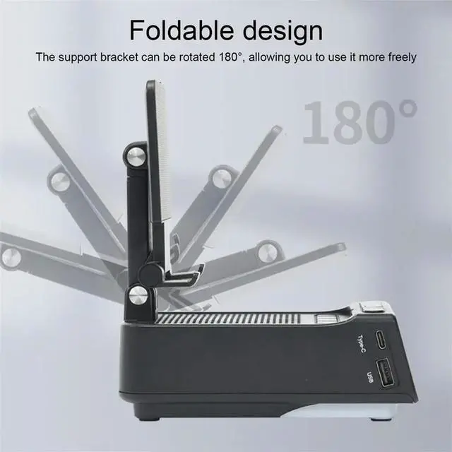 Main image of Desktop Phone Holder Bluetooth Alarm Clock Speaker Cell Phone Stand 7 Lighting Modes 180° Rotation for Home