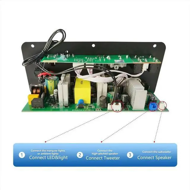 Alt view image 3 of 3 - 100W Bluetooth Power Amplifier Board with Optical Audio Input HiFi Karaoke Amplifier Home/Car Amplifier Board EU PLUG