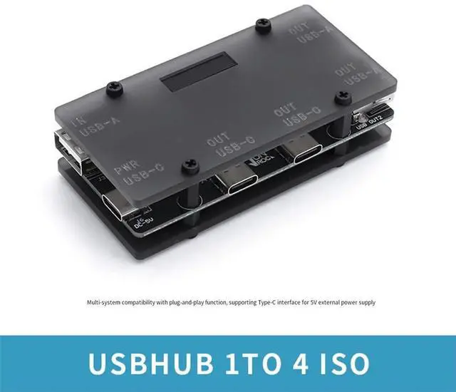 Alt view image 3 of 6 - USB HUB USB2.0 4-Port USB Expansion Board Module 1-to-4 Port Isolator High-Speed 480Mbps Plug and Play