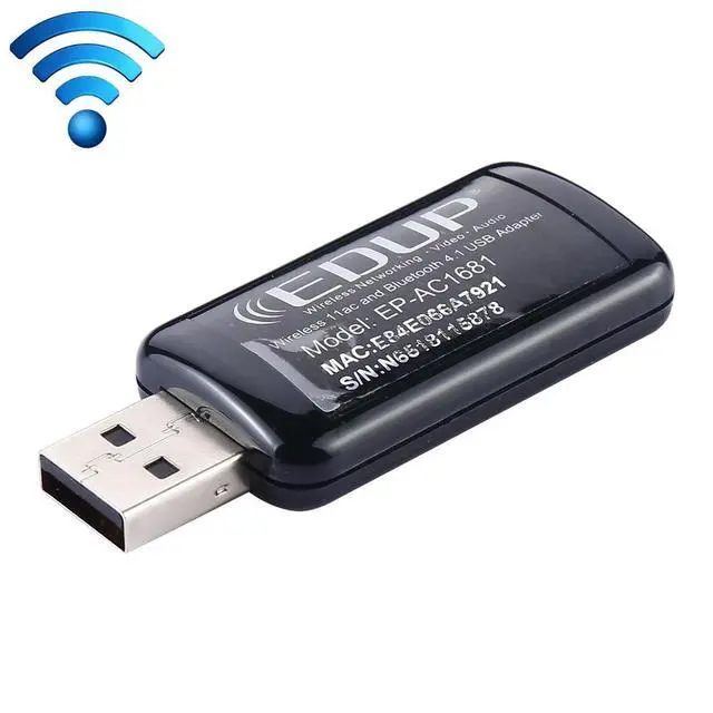 Alt view image 3 of 6 - 2 in 1 AC1200Mbps 2.4GHz & 5.8GHz Dual Band USB Adapter EP-AC1681 External Network Card with Bluetooth 4.1 Function