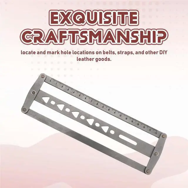 Alt view image 2 of 3 - Belt Positioning Auxiliary Ruler Cutting Punch Hole Tool Punch Hole Spacing End Holes Position Stencil,