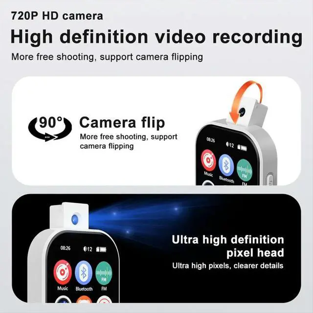 Alt view image 3 of 3 - Upgrade 2.4inch Touch Screen Mp3 Player with BT 5.4 MP3 Player with Built-in HD Speaker FM Radio and Voice Recording A