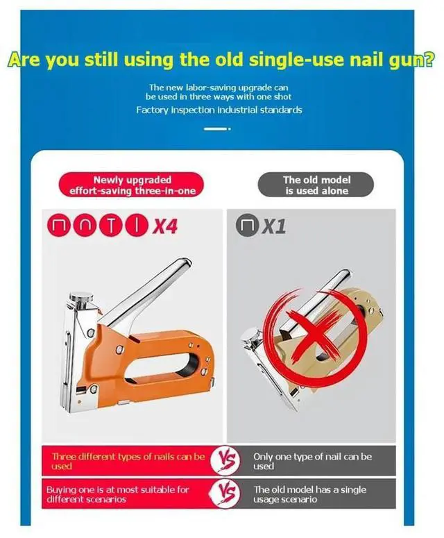 Main image of Stapler Heavy Duty for Numerous Kinds of Projects Such As an Assortment of Things, House Wrap, Wiring, Flooring Etc