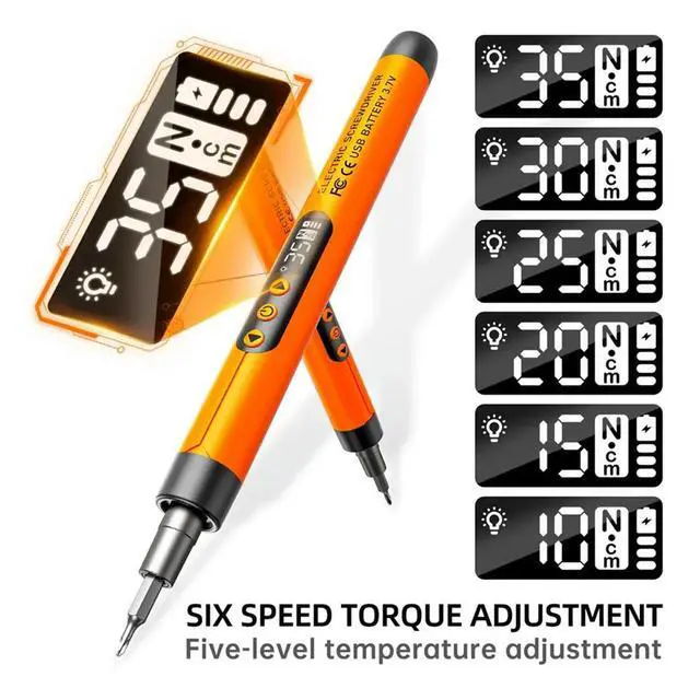Alt view image 2 of 3 - Electric Screwdriver 47 in 1 Mini Cordless Adjustment Power Drill Multifunction Power Screwdriver Repair Tool Kit Orange