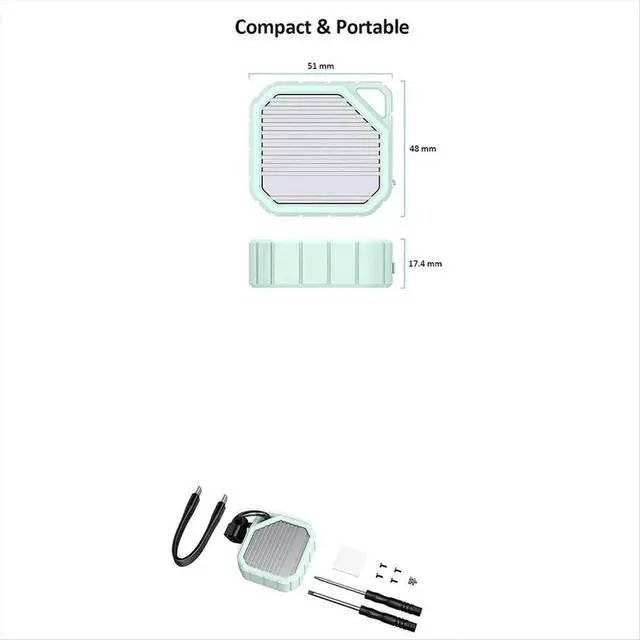 Alt view image 3 of 6 - 2230 M.2 NVMe SSD Enclosure USB 3.2 Gen 2 10Gbps to NVMe PCI-E M.2 SSD Case External SSD for Laptop 16 Pro IPad
